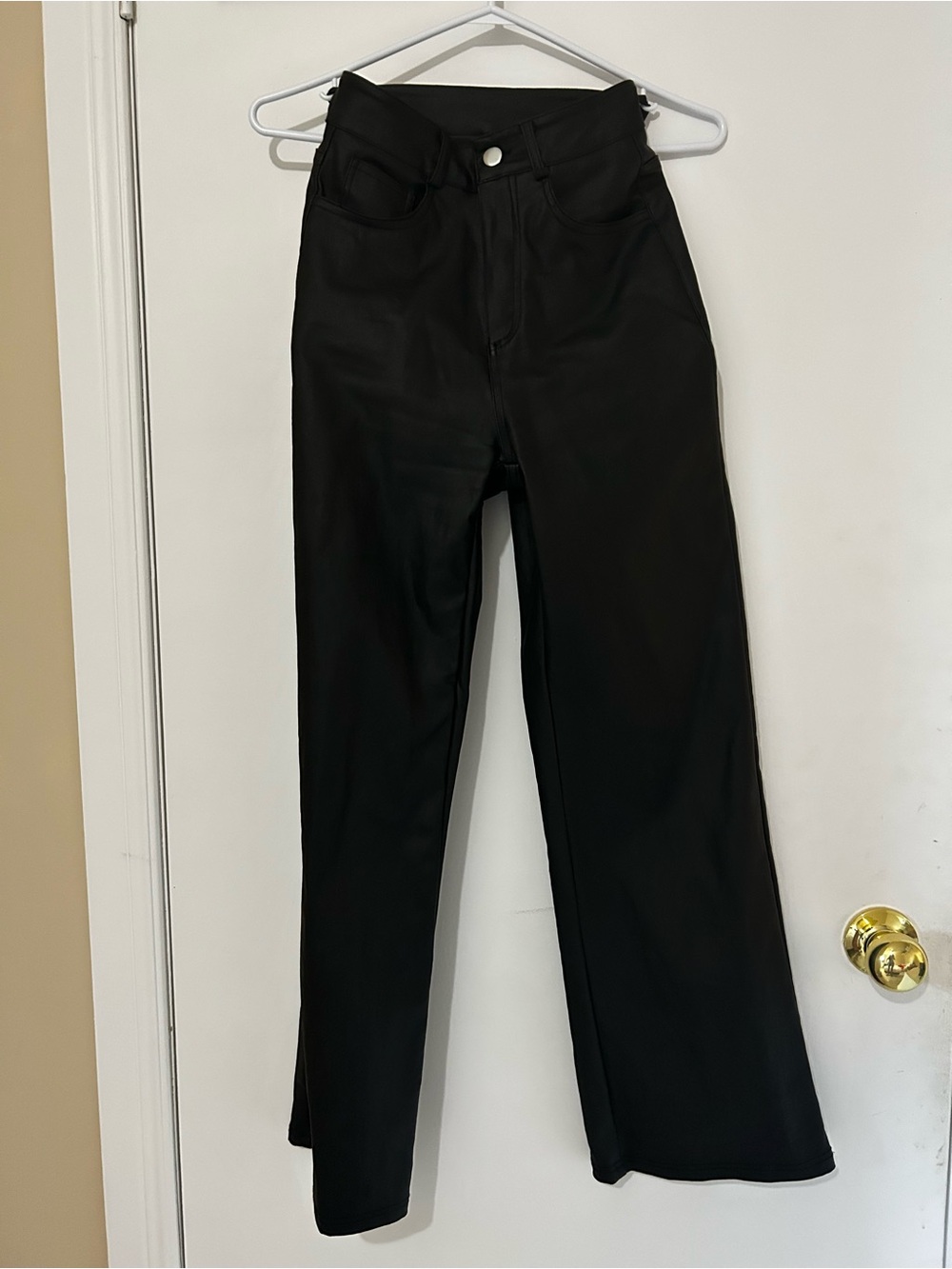 Faux leather pants